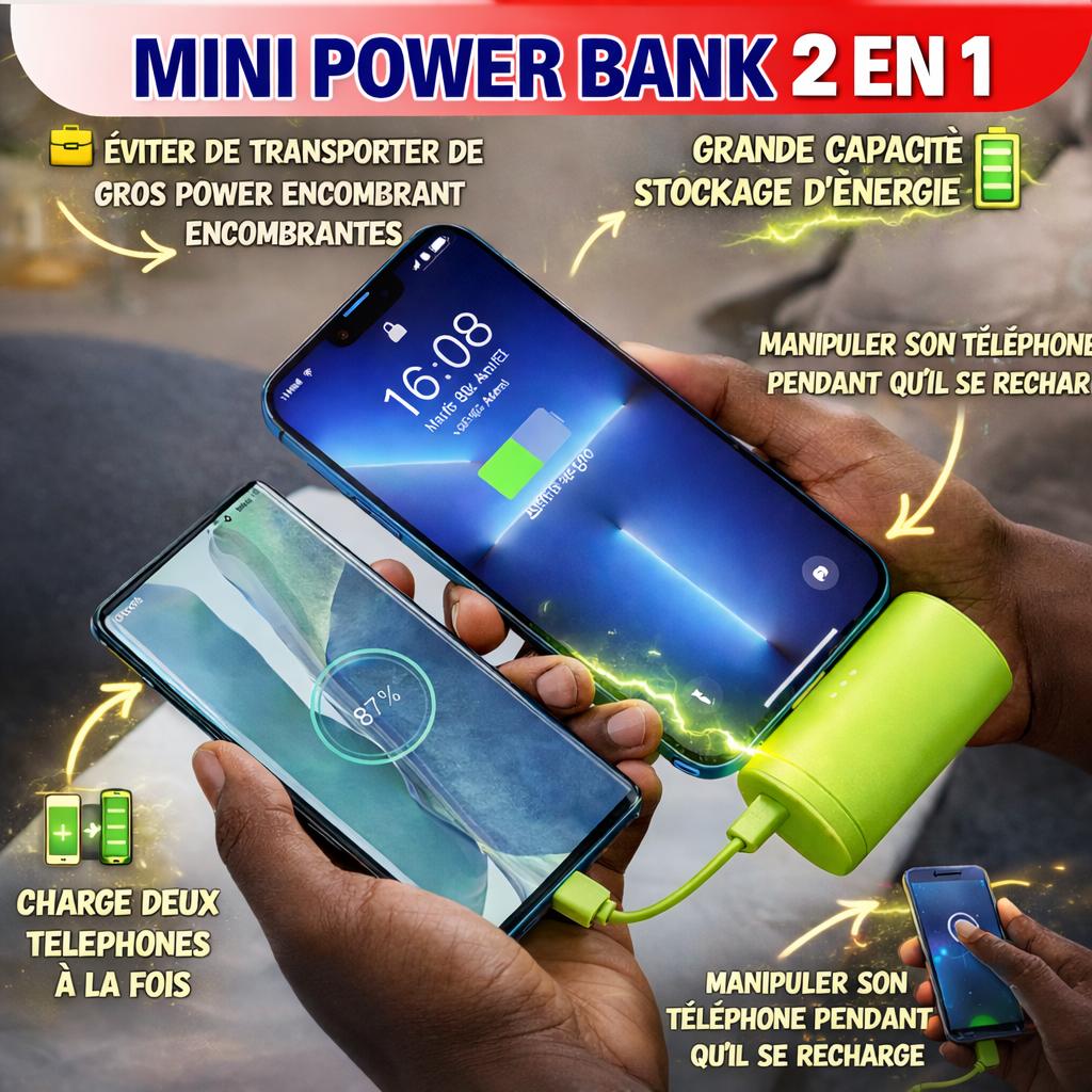 mini power bank 2 en 1