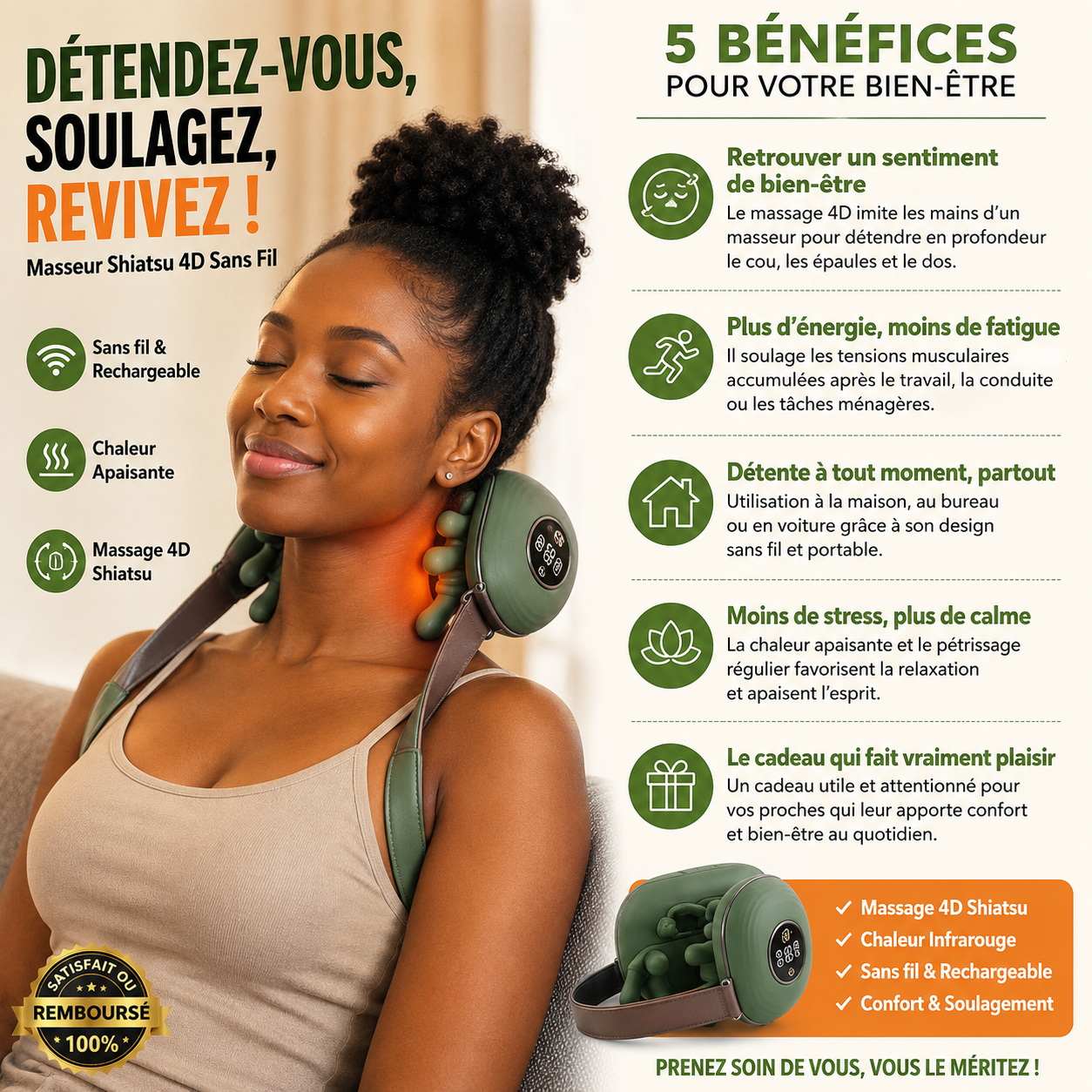 Masseur Électrique Cou & Épaules – Soulagement des Douleurs