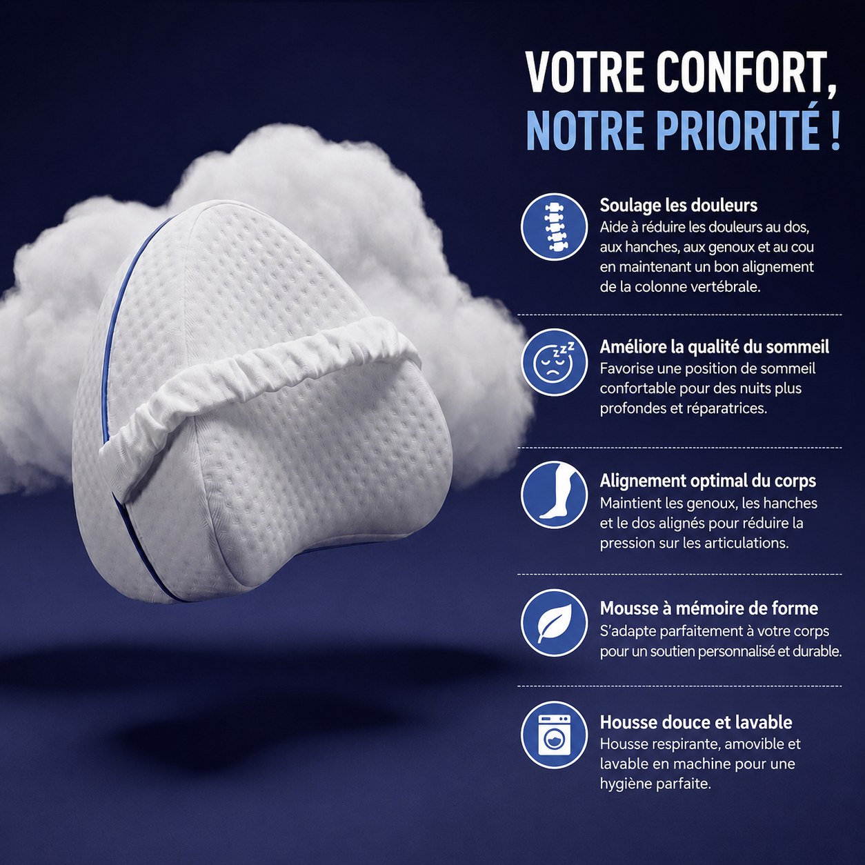 Coussin genoux orthopédique