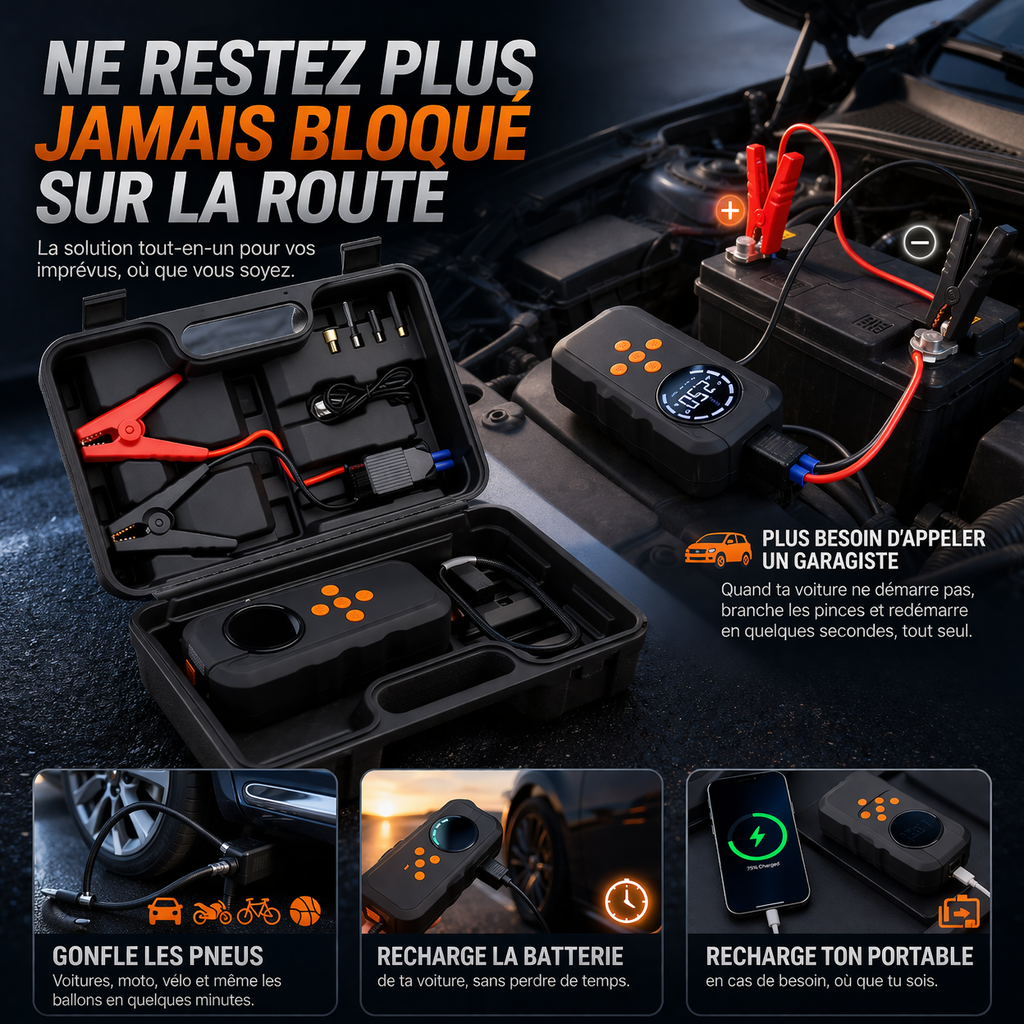 Démarreur de batterie 4 en 1